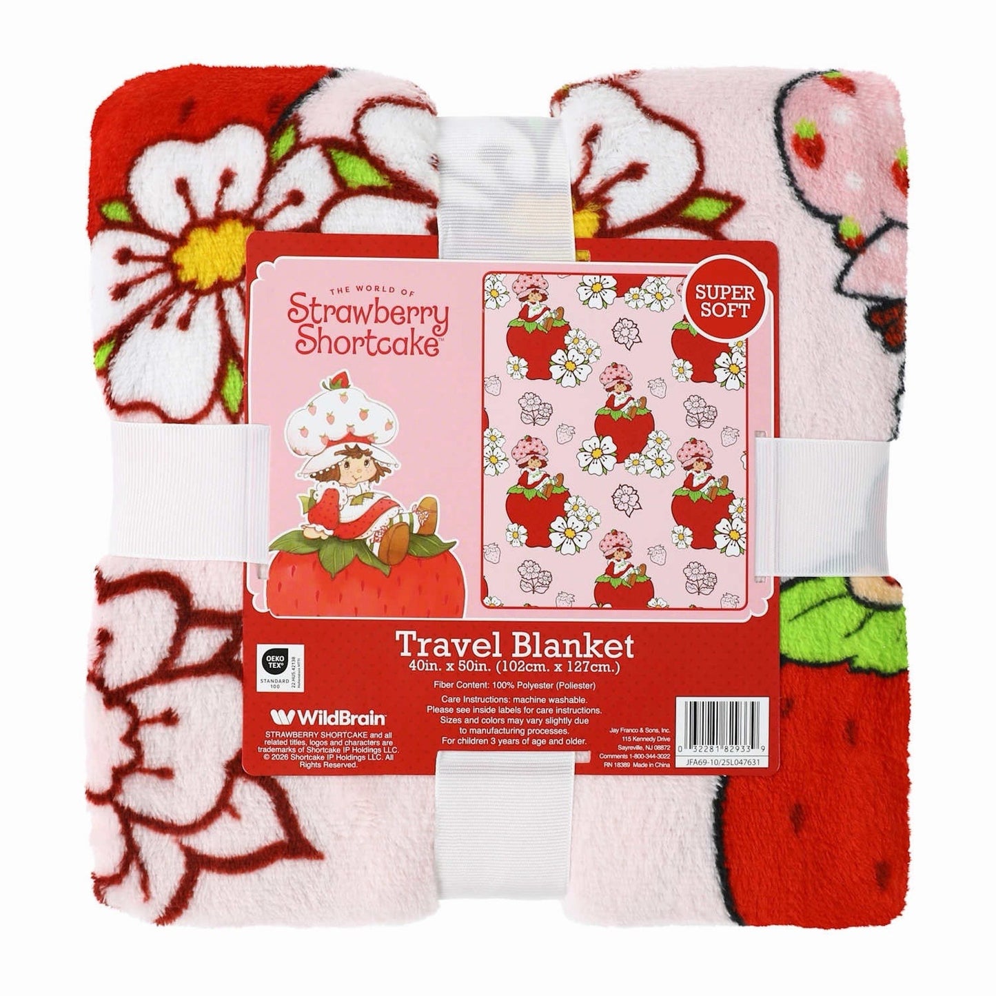 🔥Strawberry Shortcake 40 x 50 Inch Silk Touch Throw Travel Blanket BNWT🔥