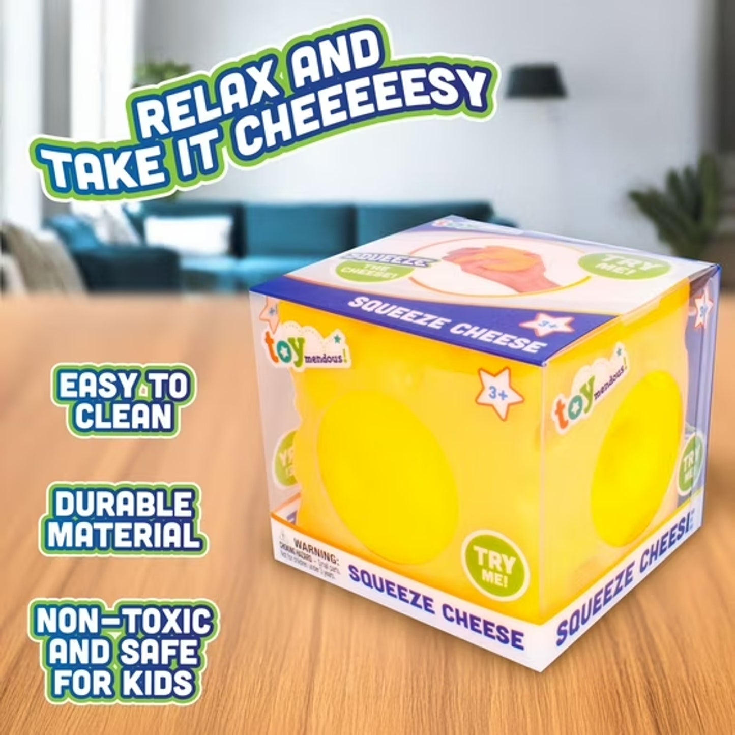 🔥Toymendous Squeeze Cheese Squishy Stress Toy - TIKTOK VIRAL BNWT🔥