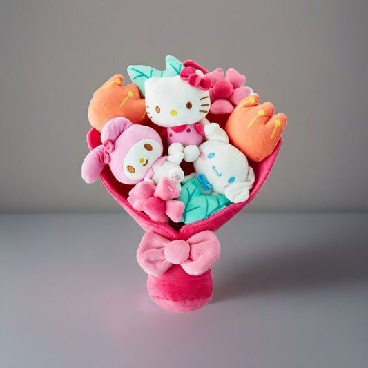 🔥Hello Kitty and Friends 12” Plush Valentine’s Bouquet 9 Plush Included BNWT💥