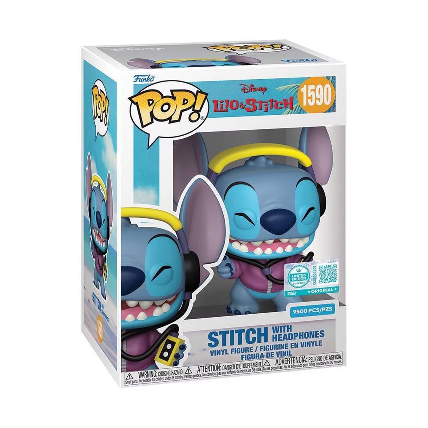 🔥Funko Pop! Disney Stitch With Headphones #1590 LE 9500 Pieces Exclusive BNWT🔥