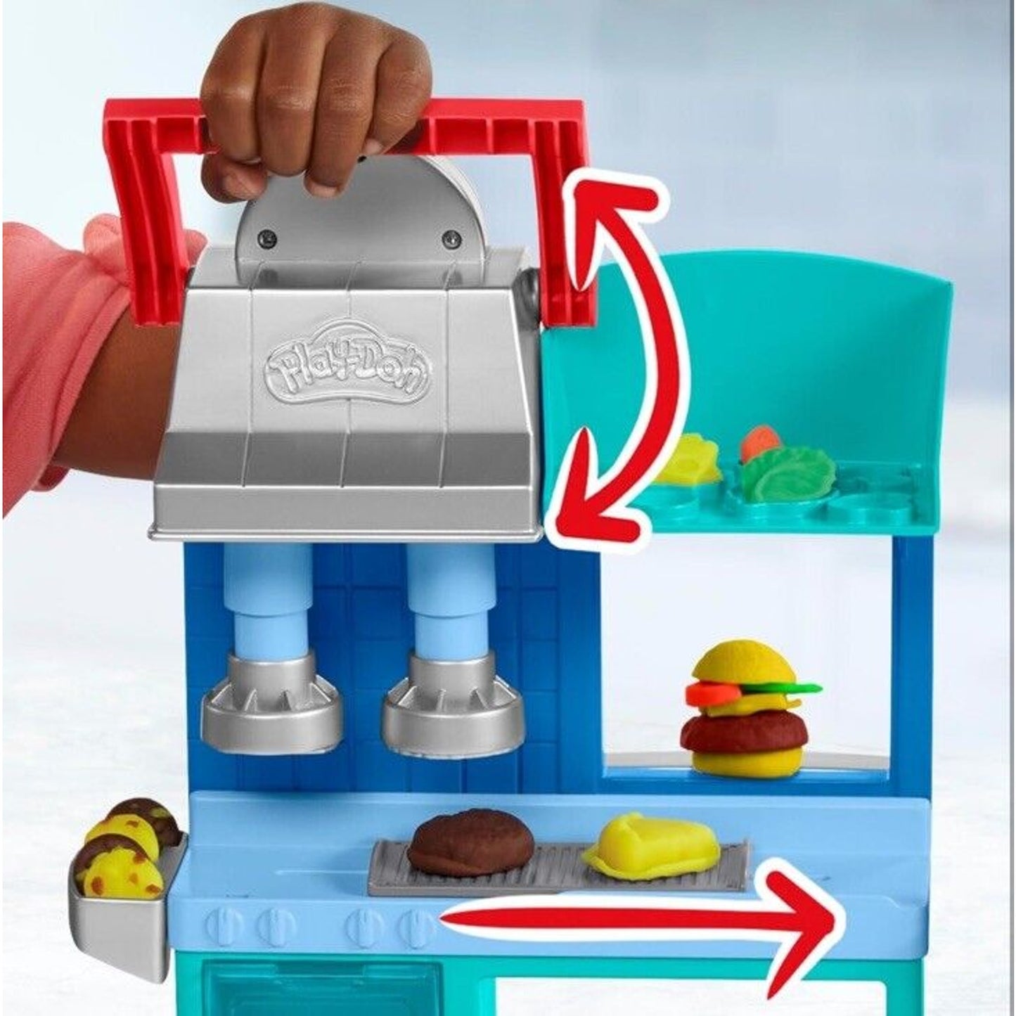 🔥Play-Doh Kitchen Creations Busy Chef's Restaurant Playset 2-Sided Play BNWT🔥