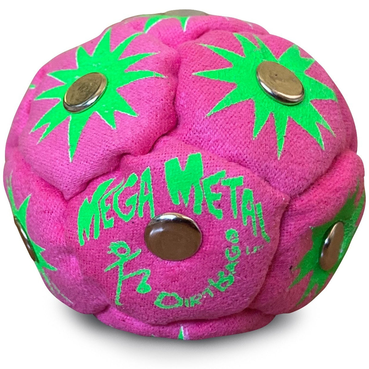 🔥World Footbag DirtBag Mega Metal Hacky Sack MAGENTA/GREEN BNWT🔥
