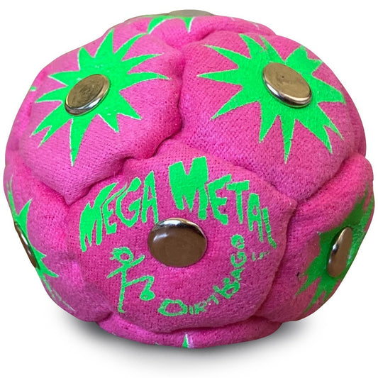 🔥World Footbag DirtBag Mega Metal Hacky Sack MAGENTA/GREEN BNWT🔥