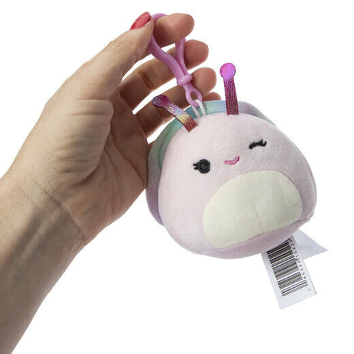 🔥Squishmallow Silvina the Snail Pink Rainbow Tie-Dye 3.5" Clip BNWT🔥
