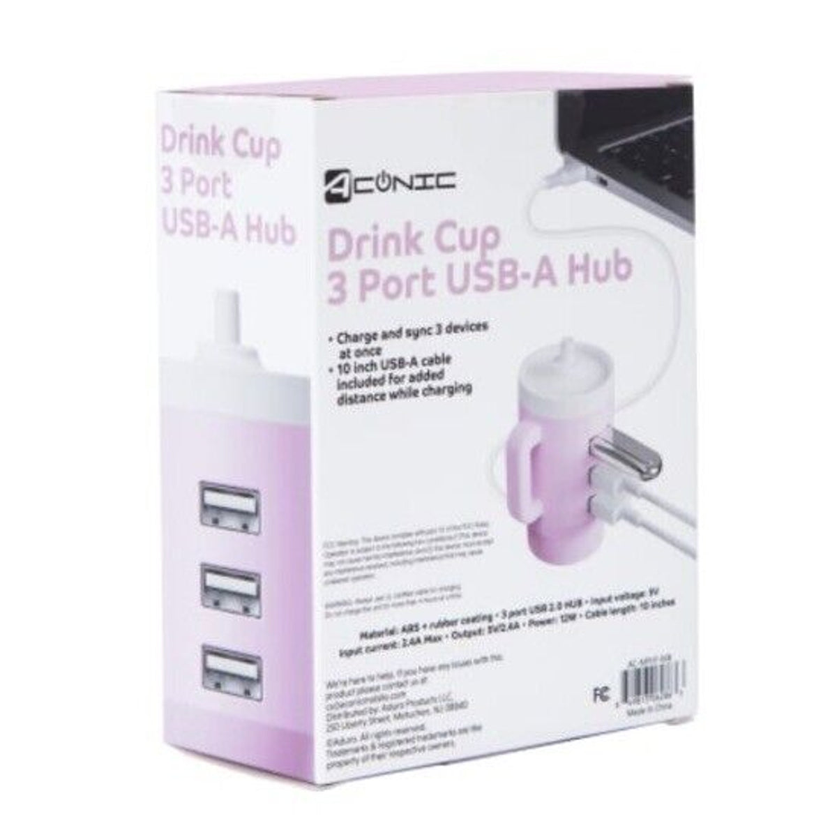 🔥Drink Cup Shaped 3 Port USB-A Hub Tumbler Style BNWT🔥