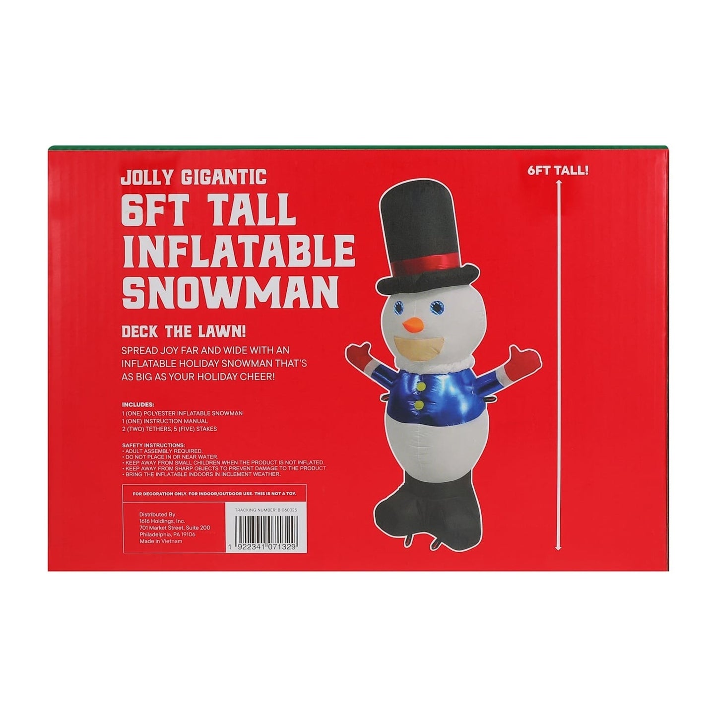 🔥6 Ft Christmas Inflatable Snowman Outdoor Decorations BNWT🔥