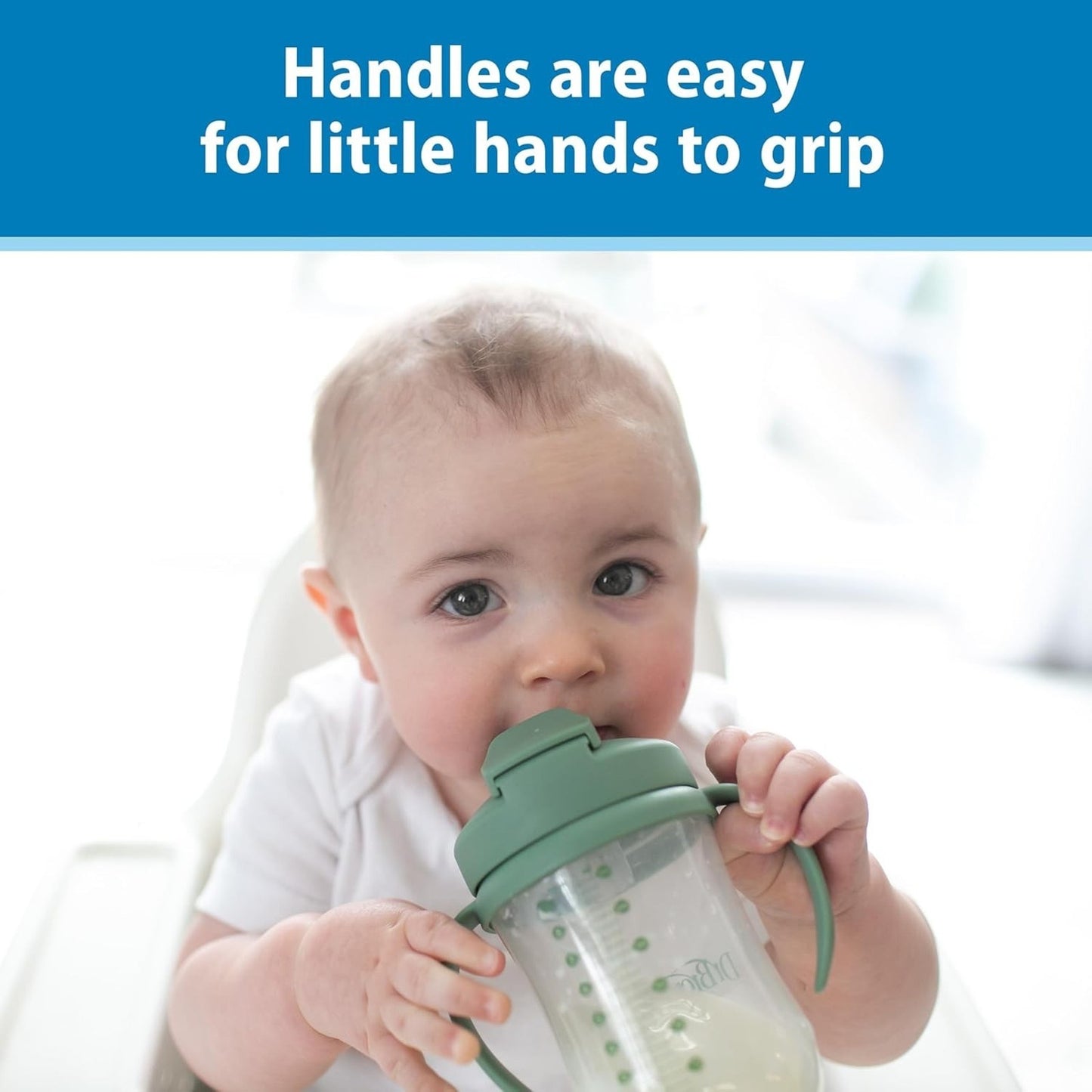 🔥Dr. Brown's Milestones Baby's First Sippy Cup w Straw 9oz 2pk Coral/Olive🔥