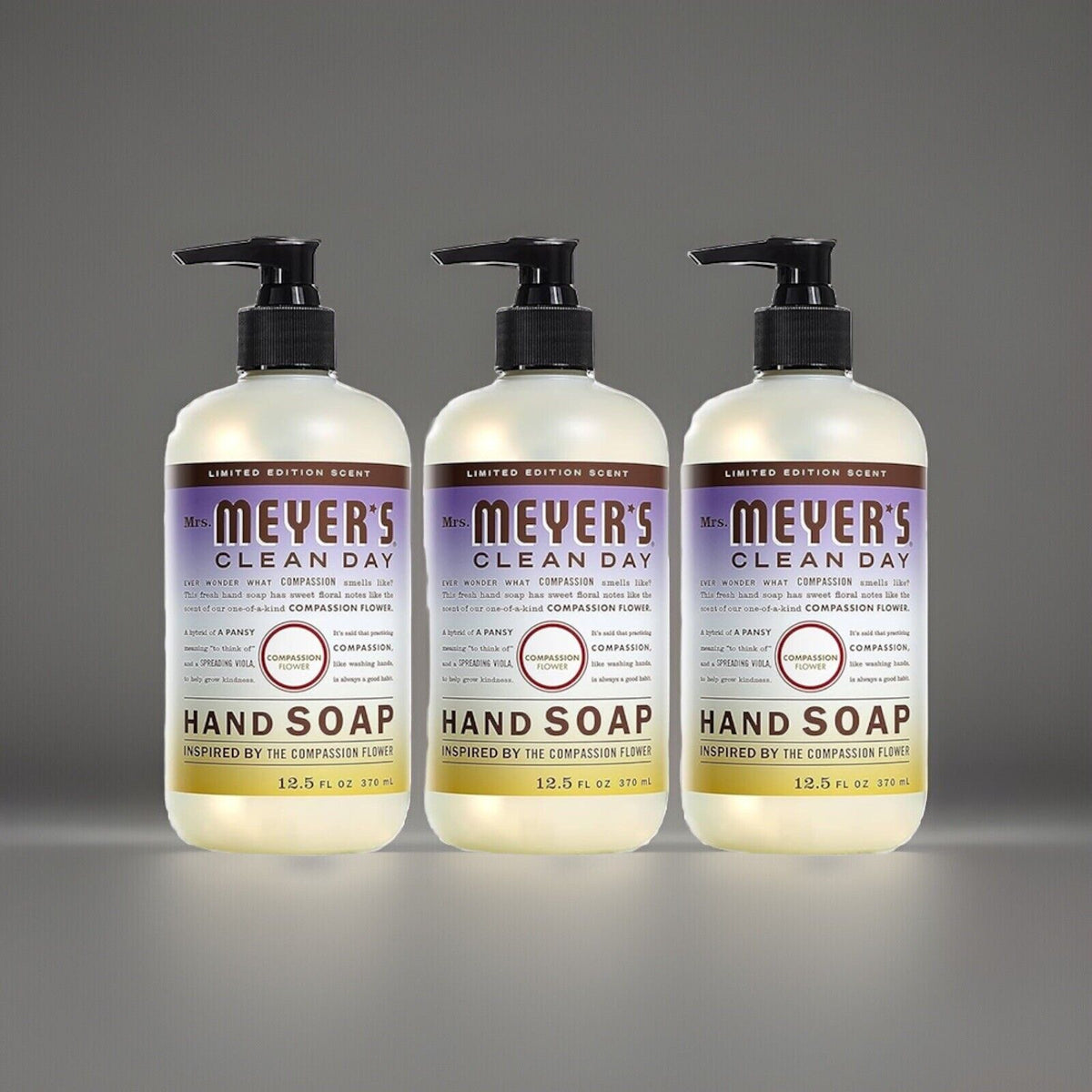 🔥MRS. MEYER'S CLEAN DAY Hand Soap, Compassion Flower, 12.5 fl. oz - Pack Of 3🔥