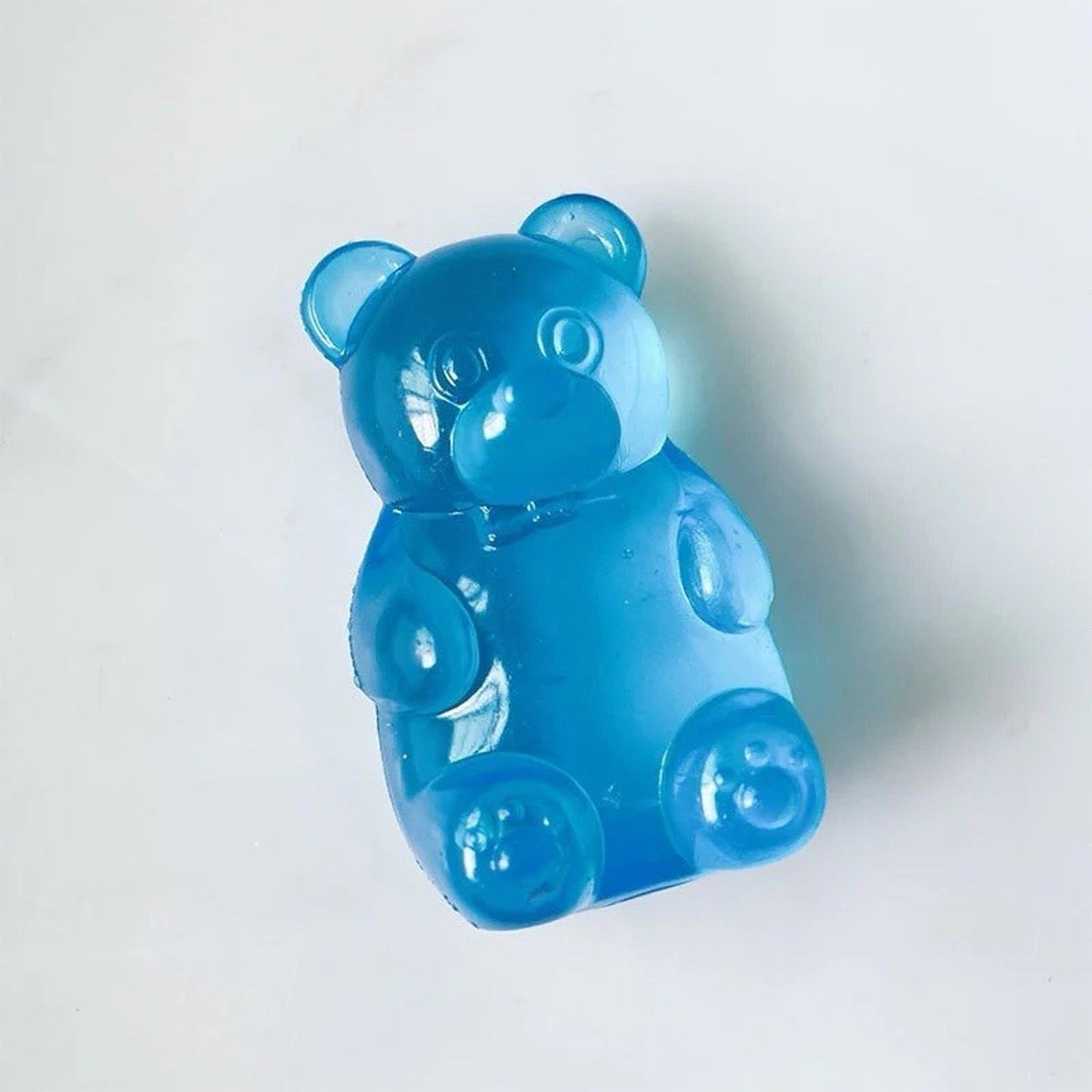 🔥Handmade Jelly Gummy Bear Squishy Fidget Toy Blue BNWT🔥