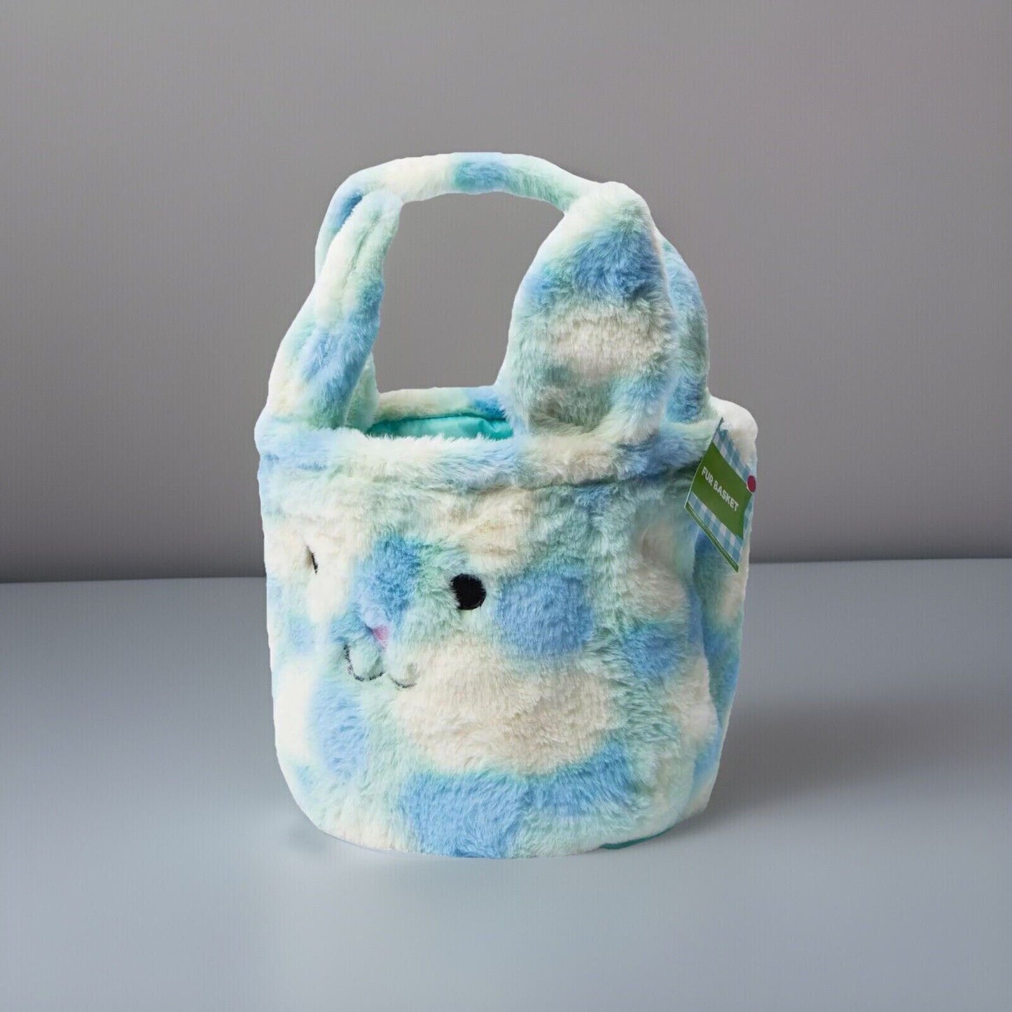 🔥Ombre Bunny Easter Fur Basket Blue 10" x 9" BNWT🔥