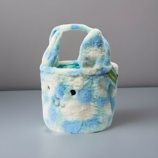 🔥Ombre Bunny Easter Fur Basket Blue 10" x 9" BNWT🔥