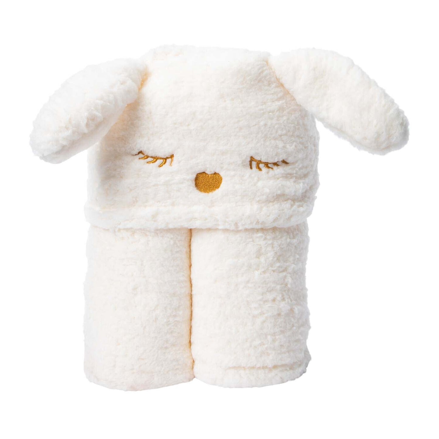 🔥Bunny Sherpa Hooded Blanket 50in x 60in White BNWT🔥