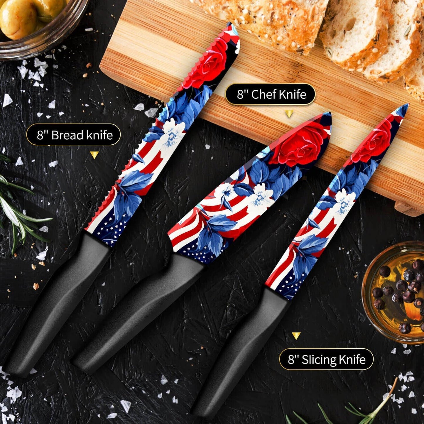 🔥6 Piece Kitchen Knife Set German Stainless Steel Dishwasher Safe BNWT🔥