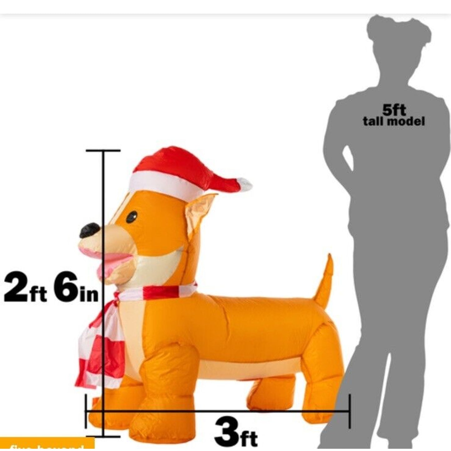 🔥Inflatable Corgi Indoor/Outdoor Christmas Decor BNWT🔥