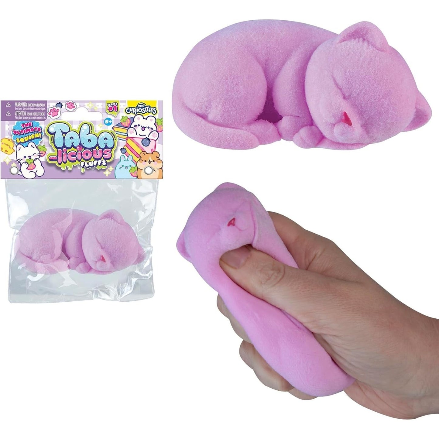🔥Taba-Licious Curiosities Fluffs Cat Squeeze Squishy Toy Pink BNWT🔥