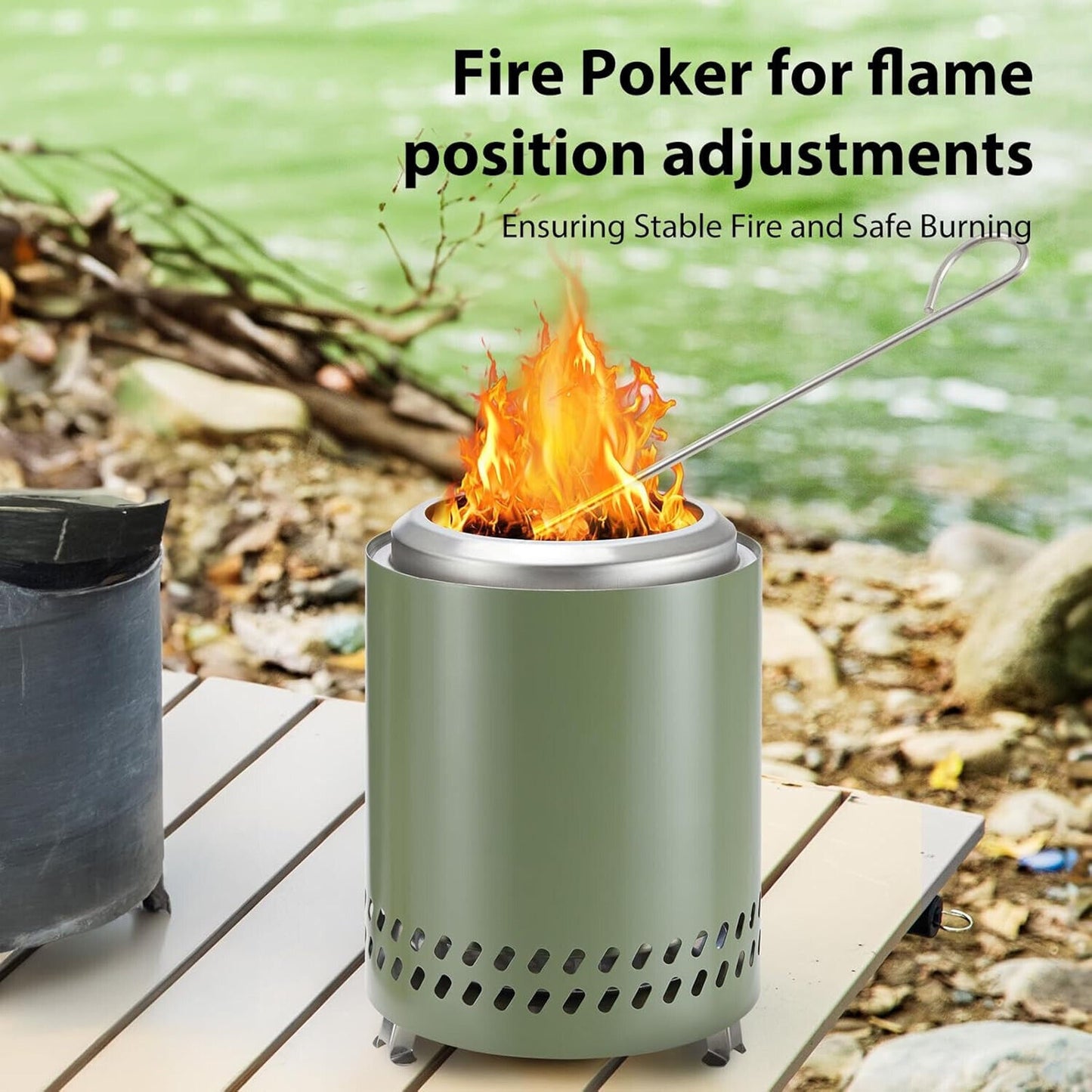 🔥OLIXIS 7" Solo Stove Small Wood Burning or Pellet Stove Tabletop Fire Pit🔥