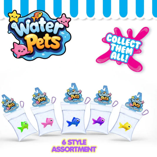 🔥Water Pets Taba Squishy Gold Fish Squeeze Toy Pet In A Bag Clip PINK BNWT🔥