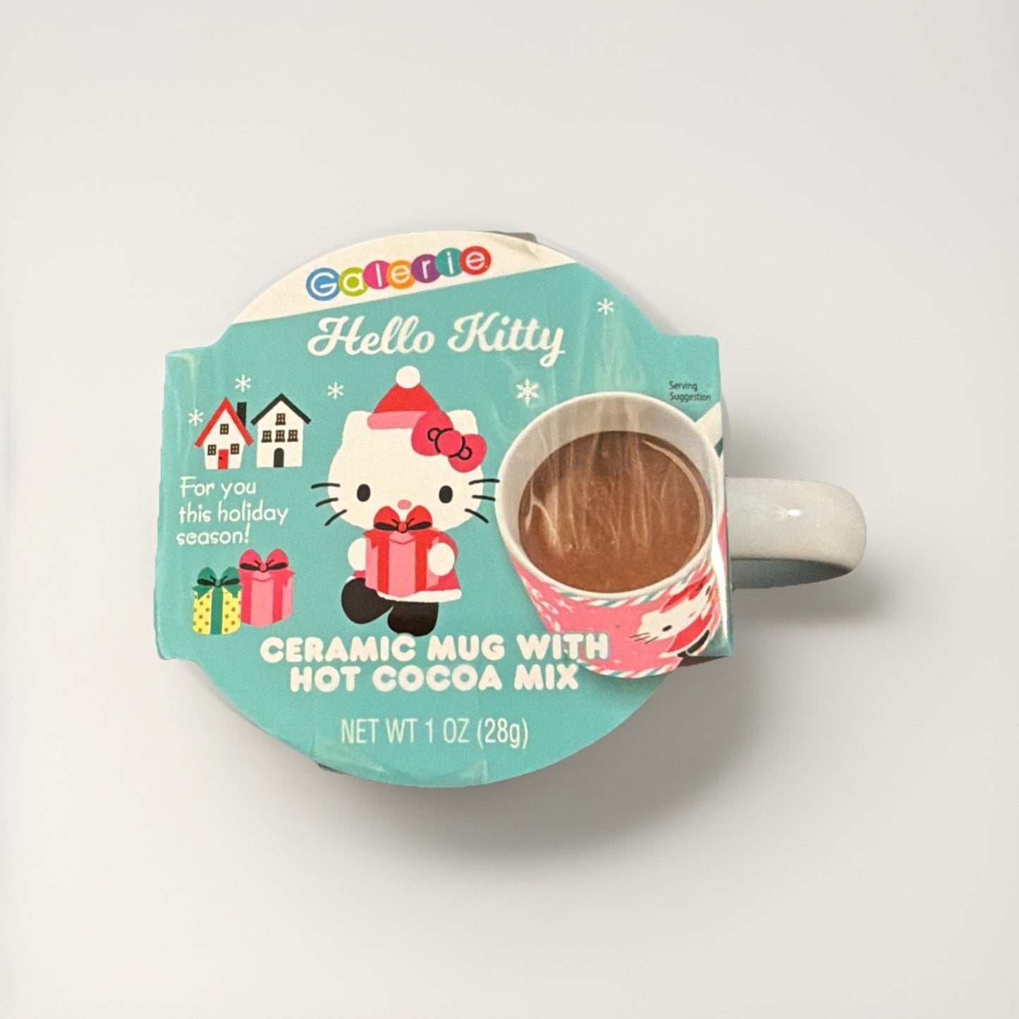 🔥Hello Kitty Ceramic Holiday Mug With Hot Chocolate Cocoa Mix BNWT🔥