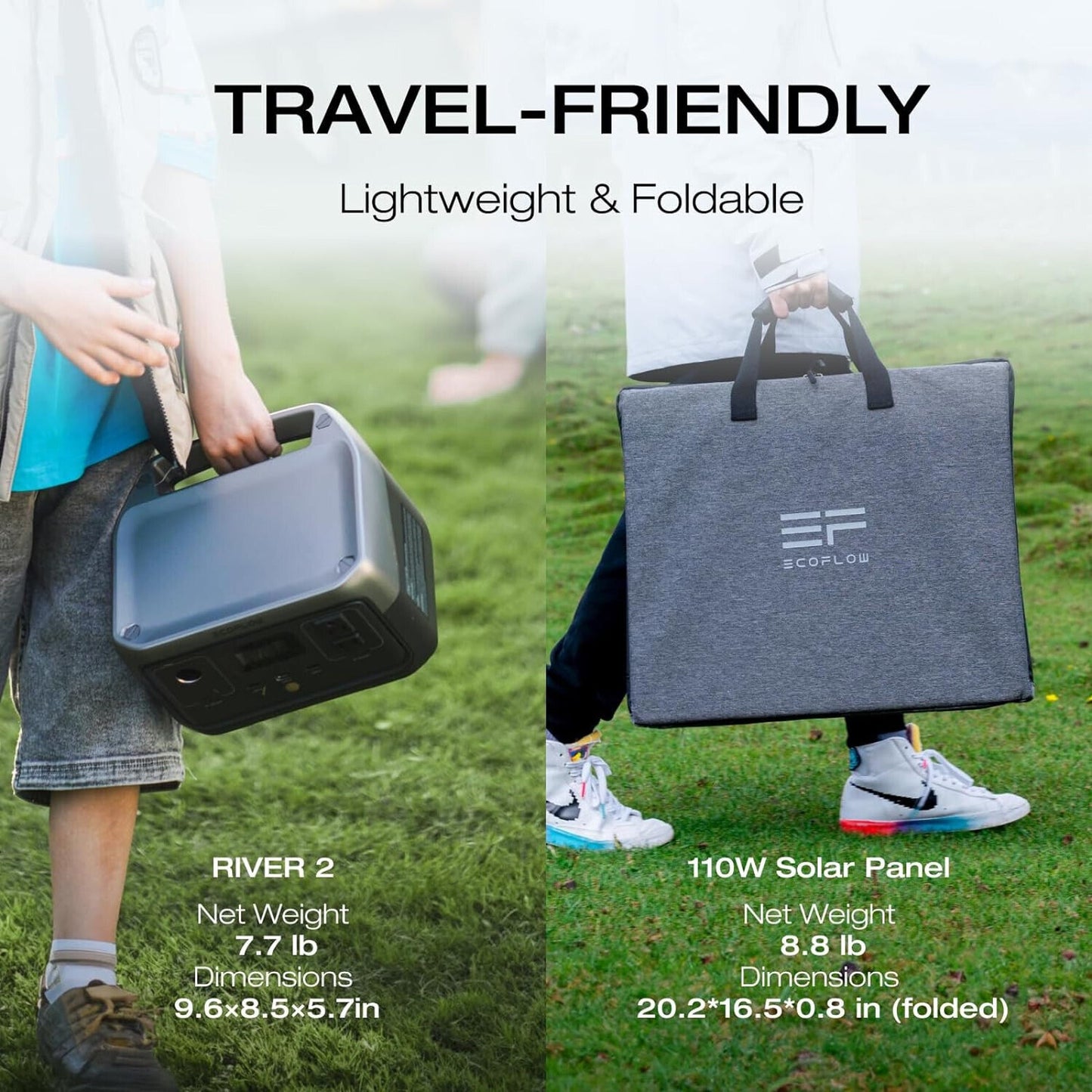 🔥EcoFlow RIVER 2 Power Station 256Wh Generator + 110W Solar Panel BNWT🔥
