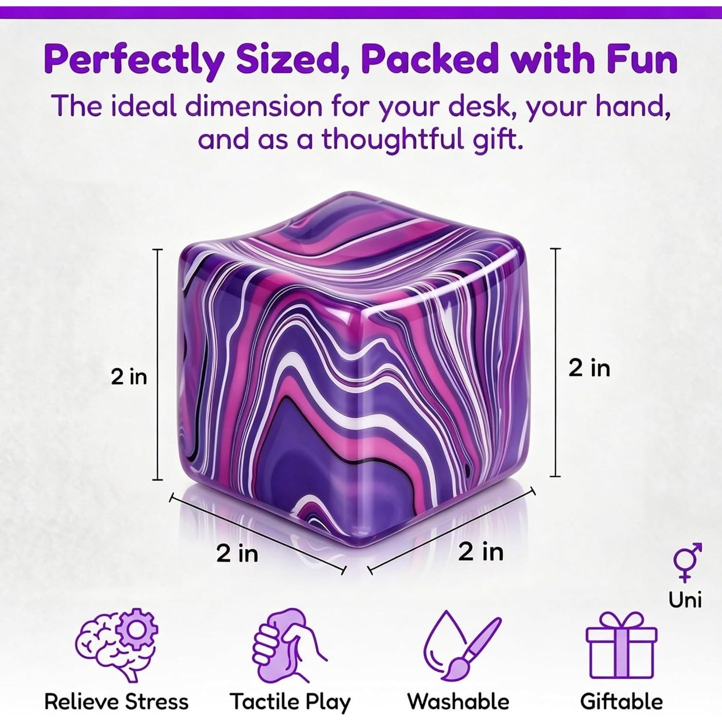 🔥Squishy Stress Squeeze Cube for Adults Fidget Toy Multicolor BNWT🔥