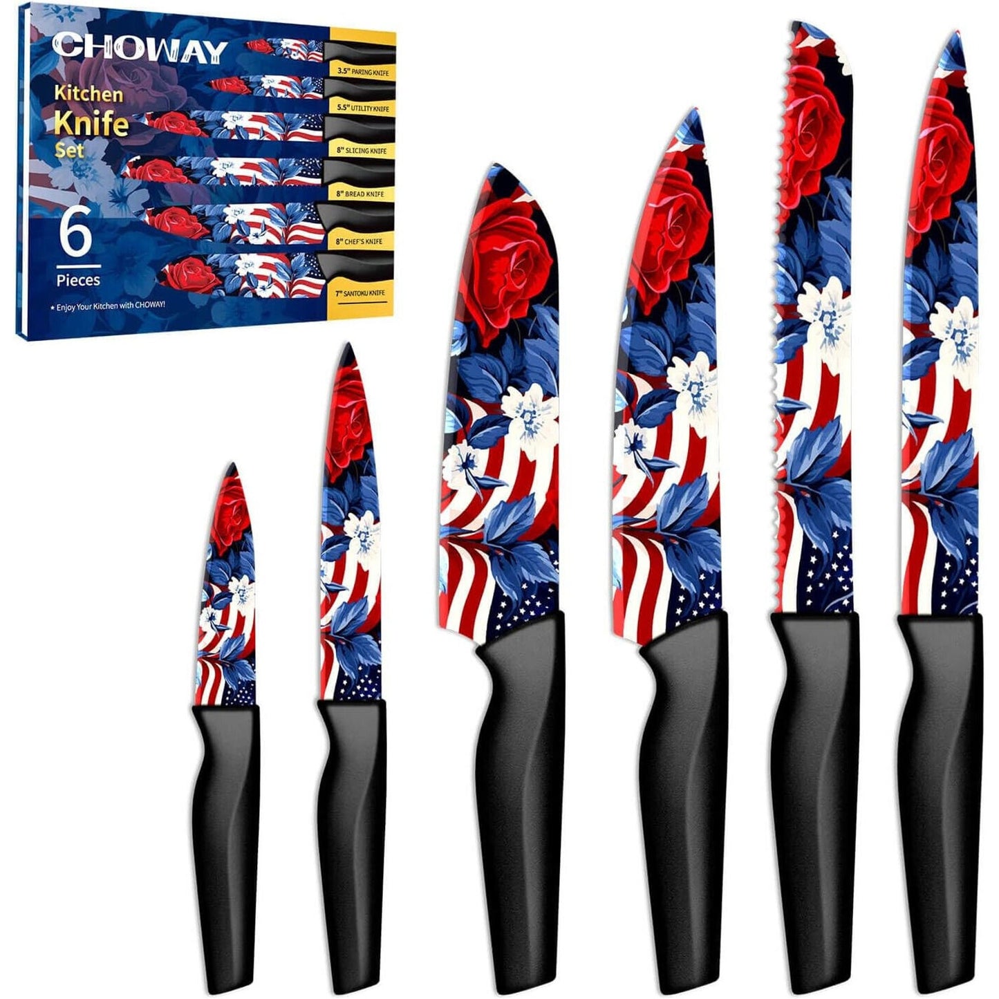 🔥6 Piece Kitchen Knife Set German Stainless Steel Dishwasher Safe BNWT🔥