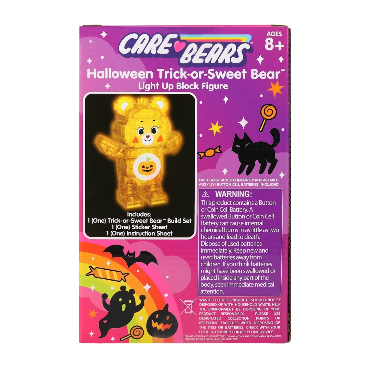 🔥Care Bears Halloween Trick Or Sweet Bear Light Up Block Figure BNWT🔥