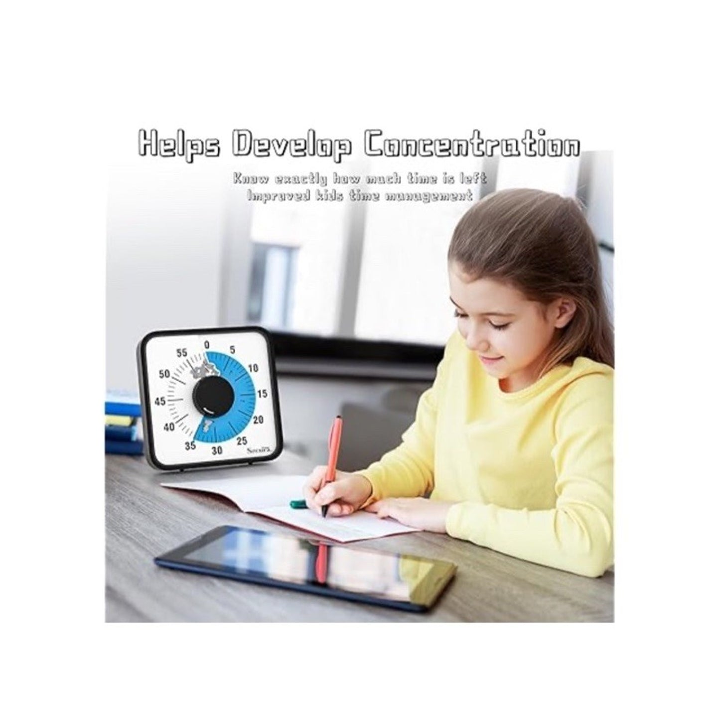 🔥Secura 60-Minute Visual Countdown Timer 7.5" Oversize Visual Timer BNWT🔥