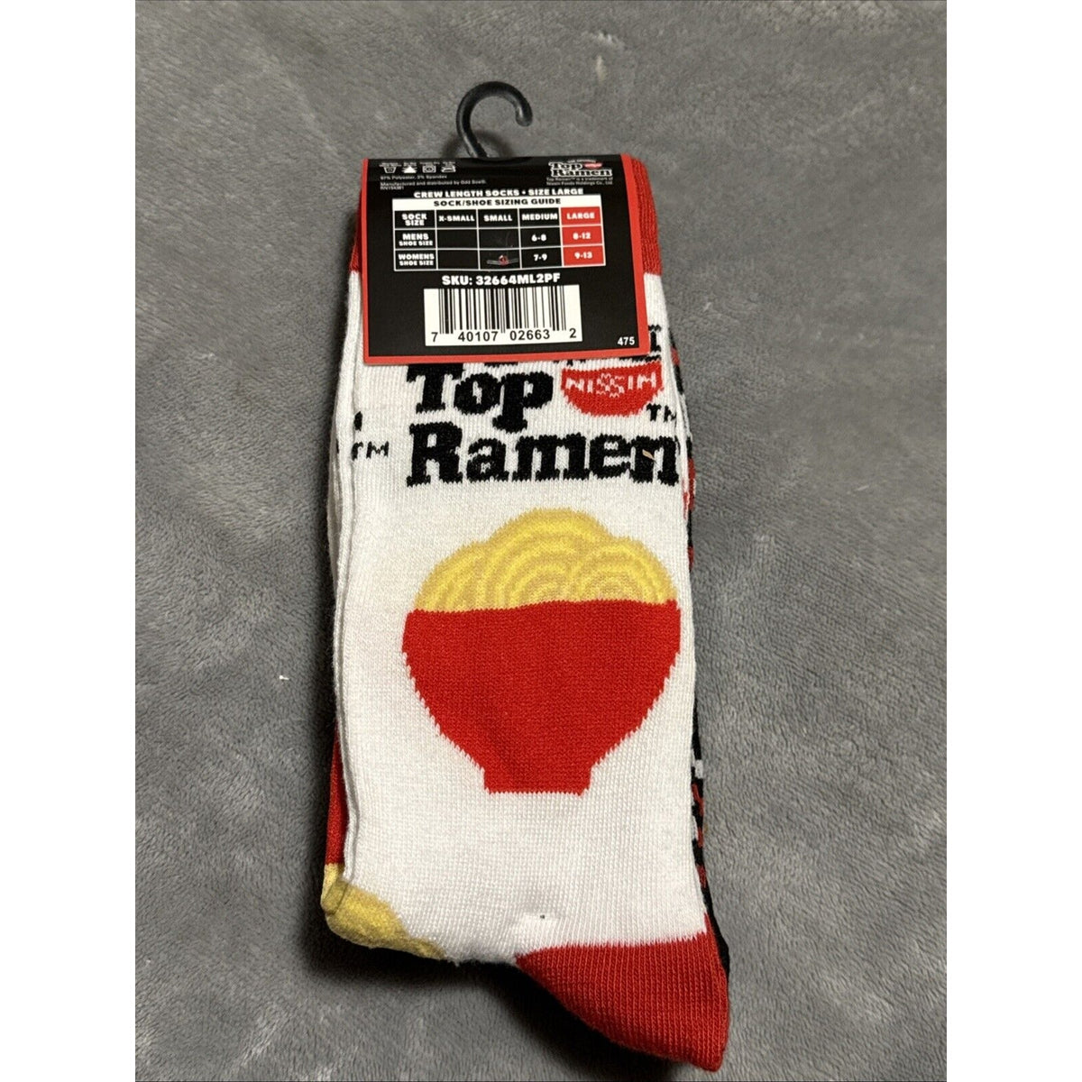 🔥2PK Nissin Top Ramen Soup Novelty Crew Socks Men 8-12 Women 9-13 BNWT🔥