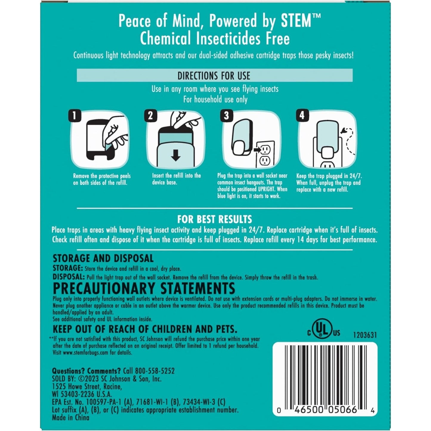 🔥STEM Light Trap Attract & Traps Flying Insects Starter Kit + 1 Cartridge NWT🔥