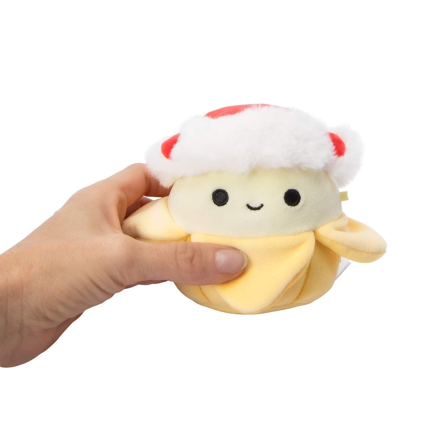 🔥HTF 4.5" SQUISHMALLOWS CHRISTMAS 2025 JUNIE THE BANANA WITH TRAPPER HAT NWT🔥