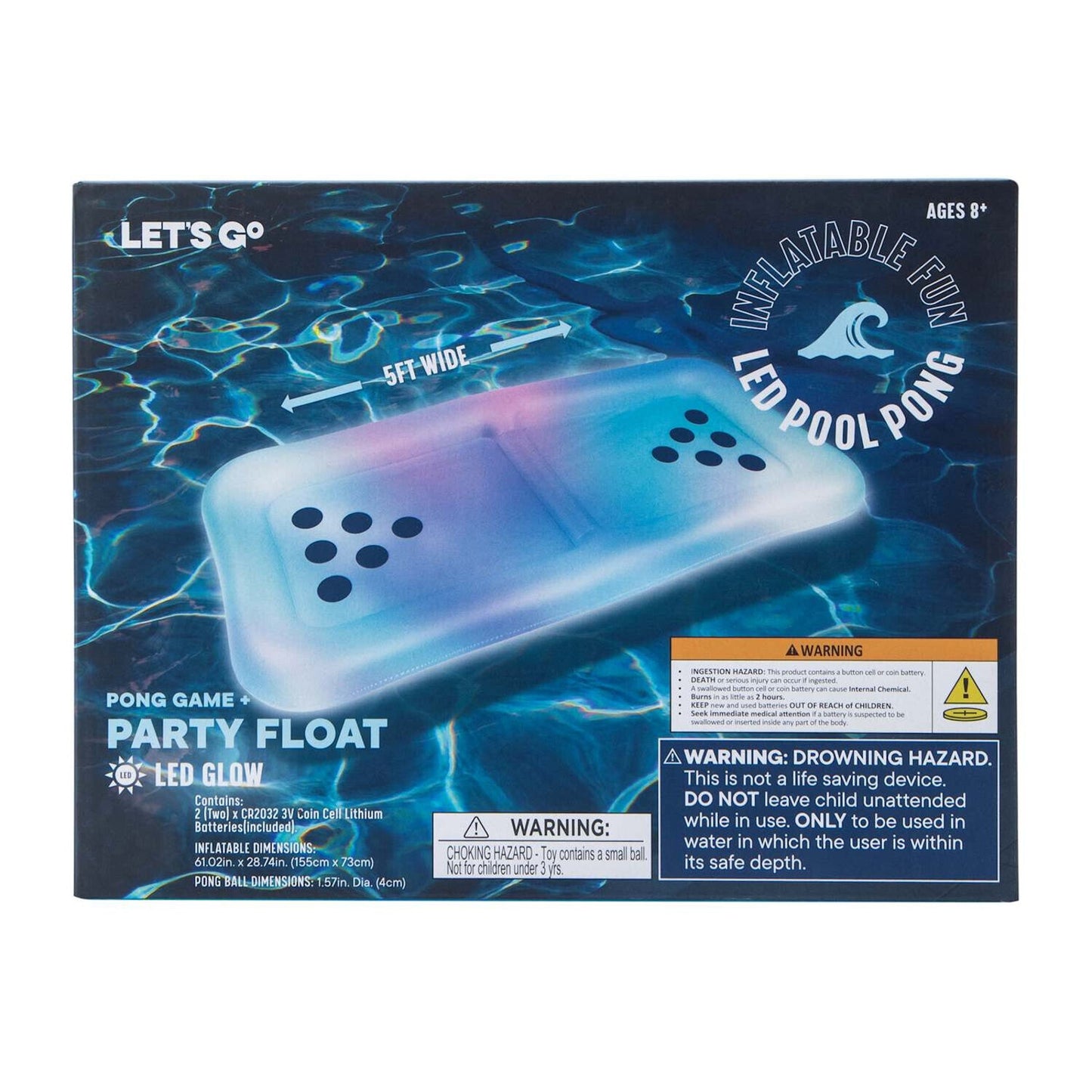 🔥LED Pool Pong Party Float 61in x 28in BNWT🔥