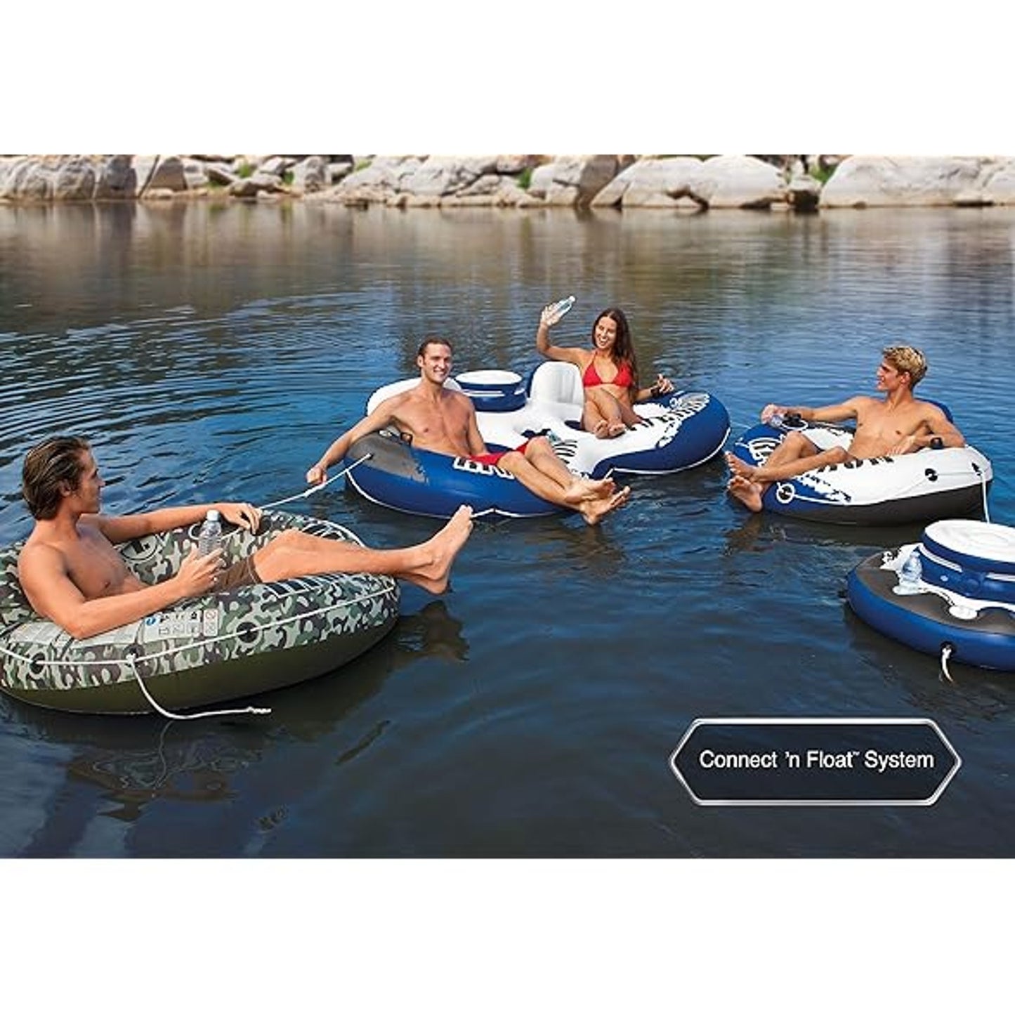 🔥INTEX 58825EP River Run 1 Inflatable Floating Lounge Float Blue BNWT🔥