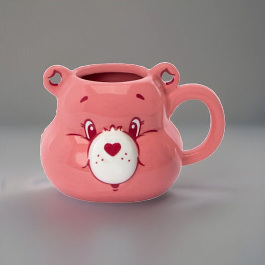 🔥Care Bears - Cheer Bear Sculpted Ceramic Mug 20oz Pink Silver Buffalo BNWT🔥