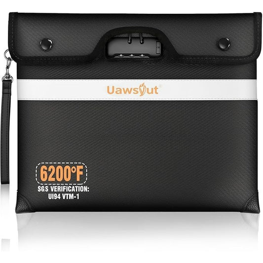 🔥6200°F Fireproof Document/Money Bag with Lock 14.2in X 11.2in BNWT🔥