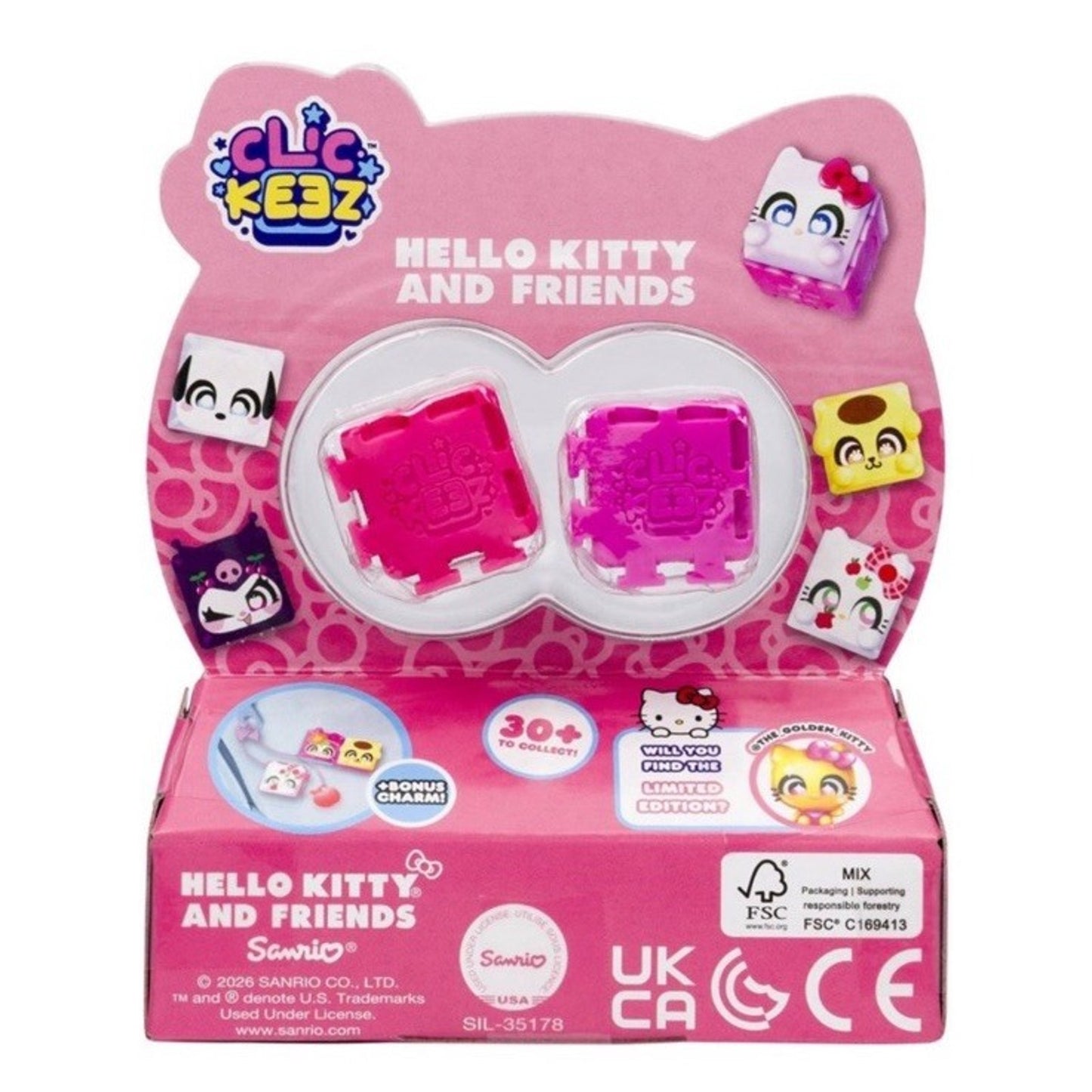 🔥Clickeez Clic Keez HELLO KITTY AND FRIENDS 3 Pack Fidget BNWT🔥