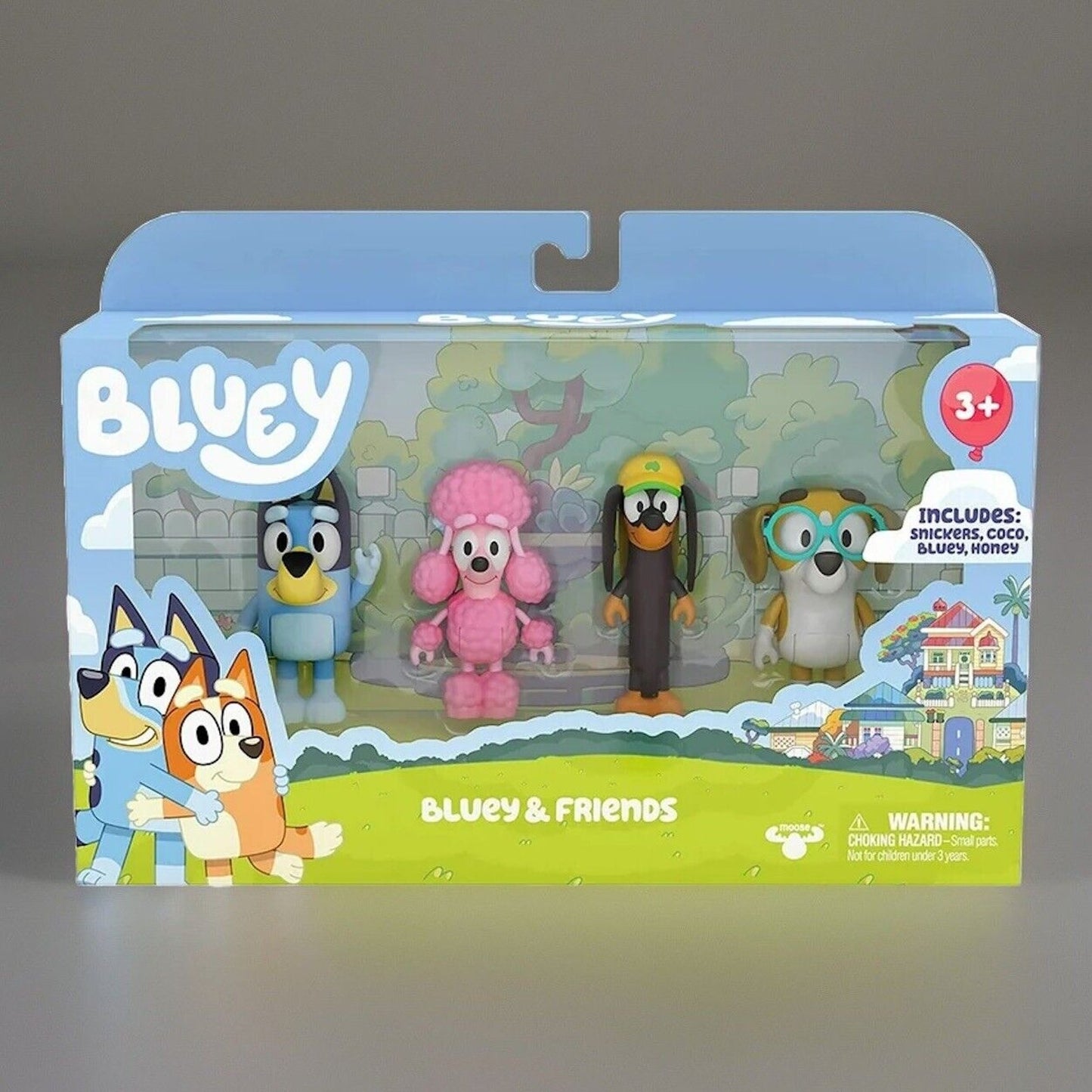 🔥Bluey & Friends School Pack Bluey, Coco, Honey, Snickers Figure Set Toy NWT💥