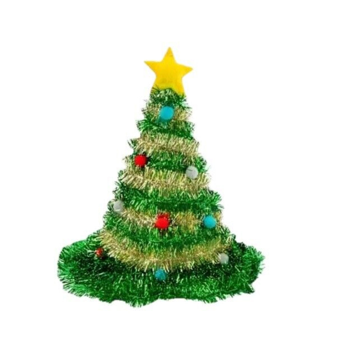🔥Green Tinsel Christmas Tree Holiday Novelty Costume Party Hat BNWT🔥