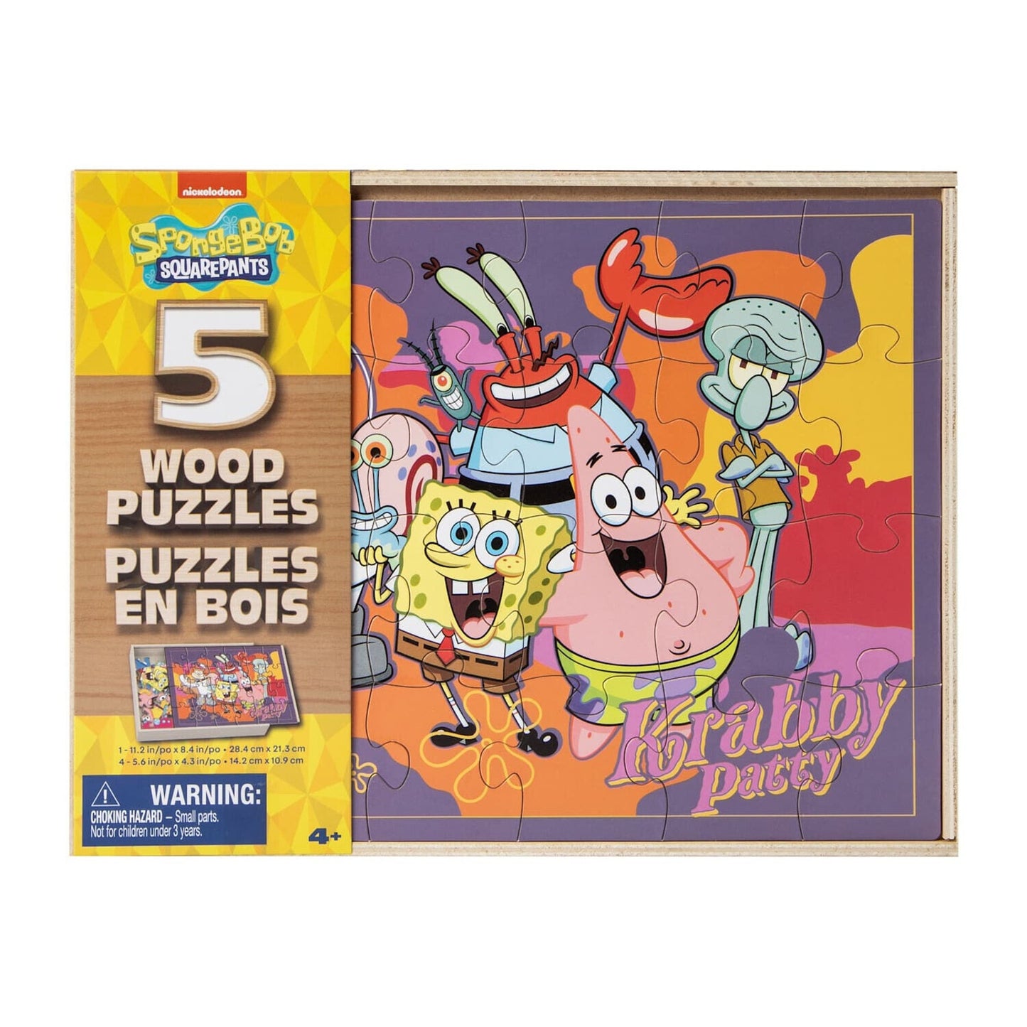 🔥SpongeBob SquarePants 5 Piece Wooden Puzzle Set BNWT🔥