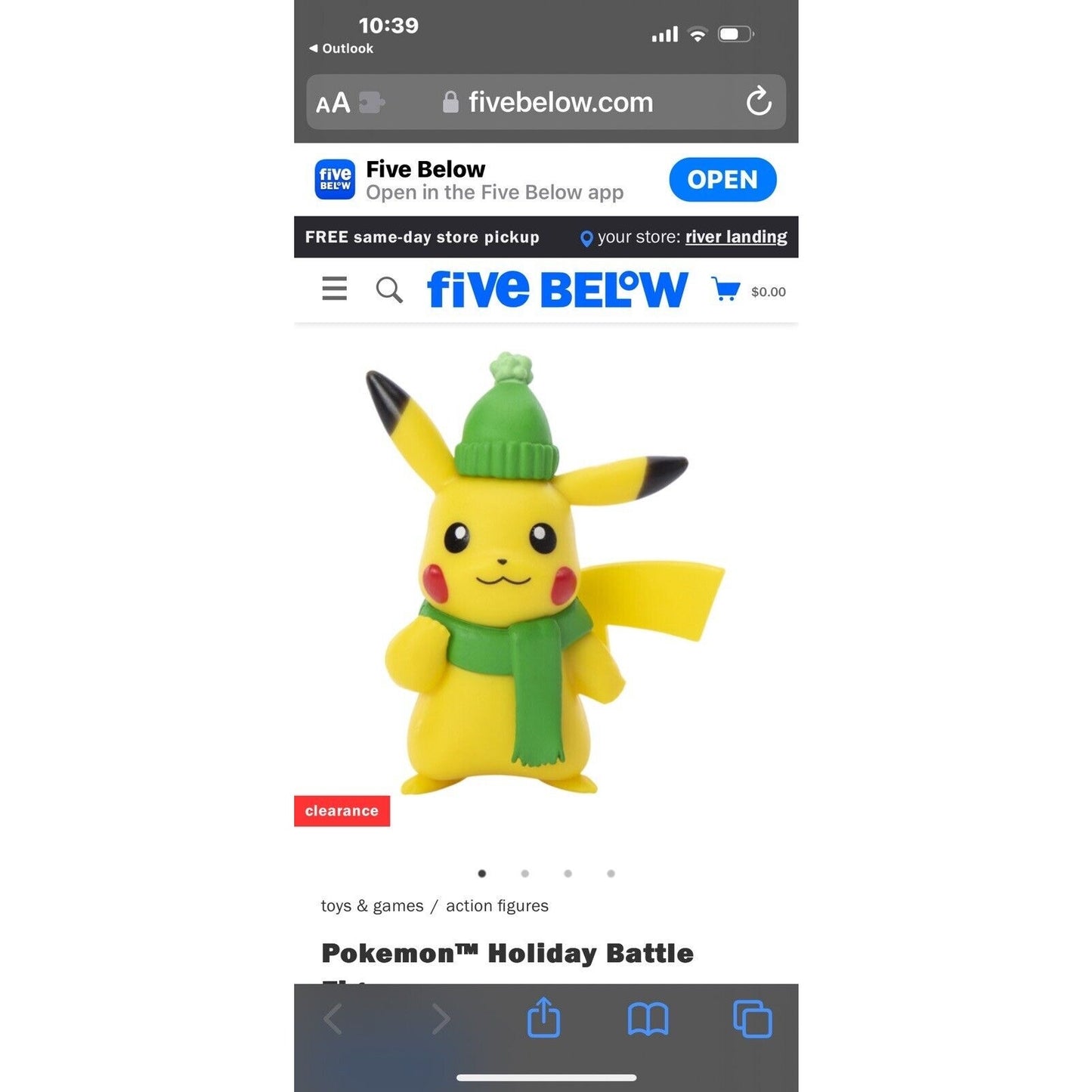 🔥Jazwares Pokemon Battle Figure Set of 4 Holiday Edition Christmas Pikachu🔥
