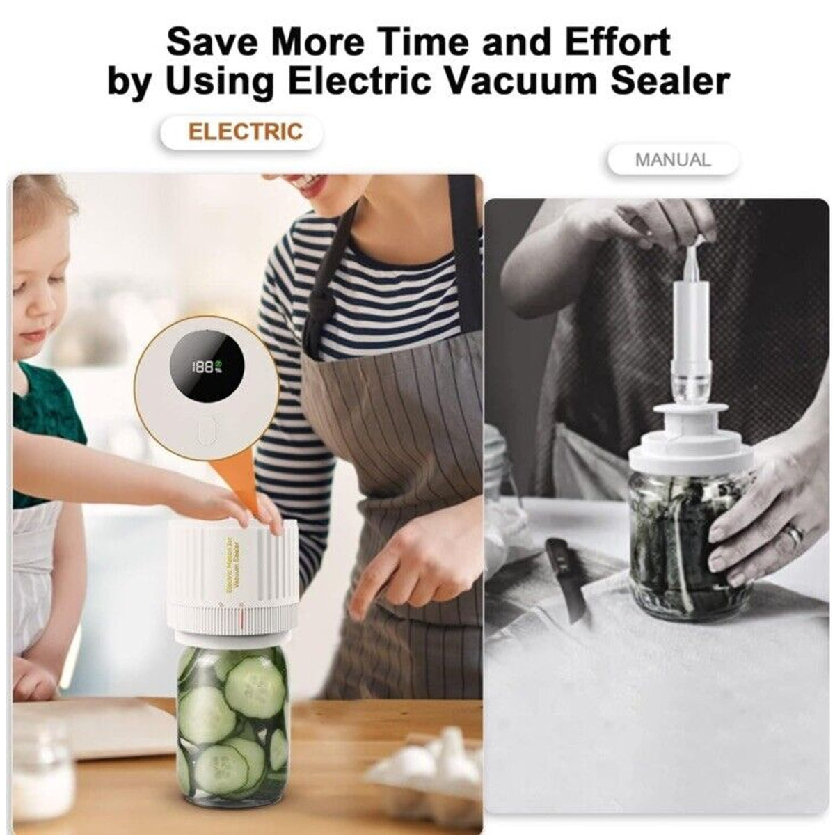 🔥Electric Mason Jar Vacuum Sealer Kit For Wide & Regular Mouth Mason Jars NWT🔥