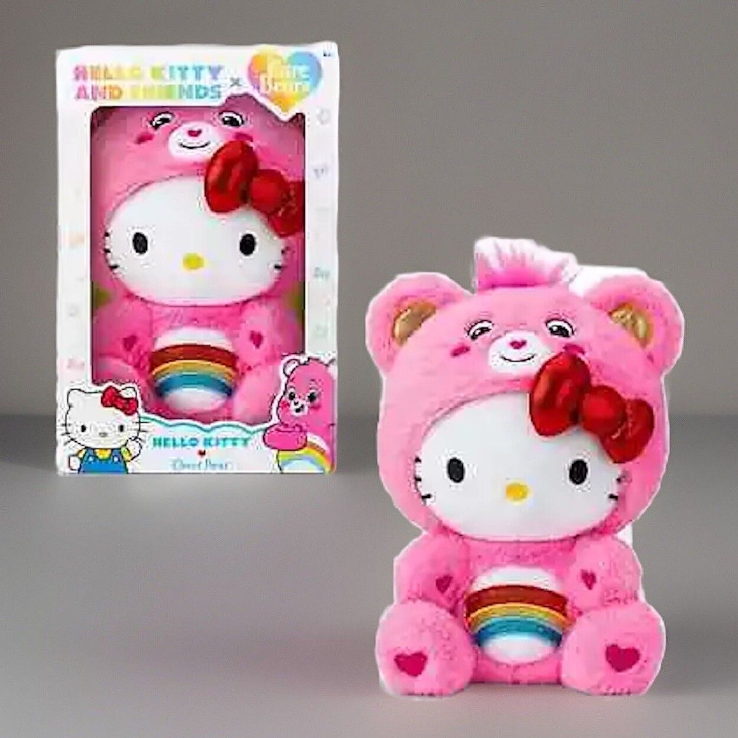 🔥Hello Kitty Loves Cheer Bear 10" Collectible Care Bears Plush BNWT💥