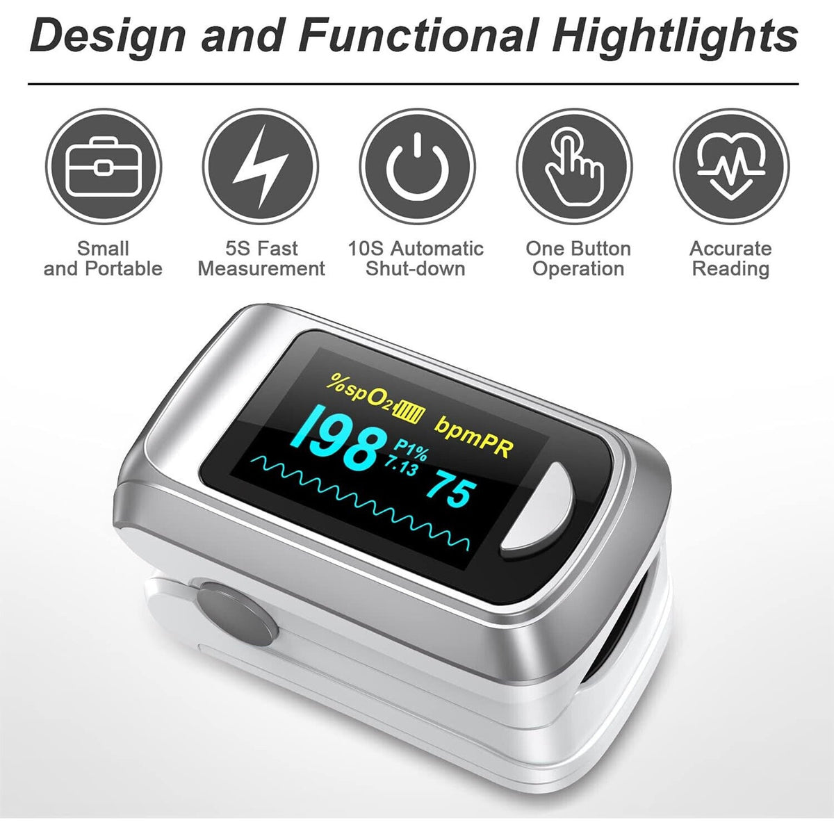 🔥Pulse Oximeter Fingertip Blood Oxygen Monitor Heartbeat SpO2 PR Oxygen BNWT🔥