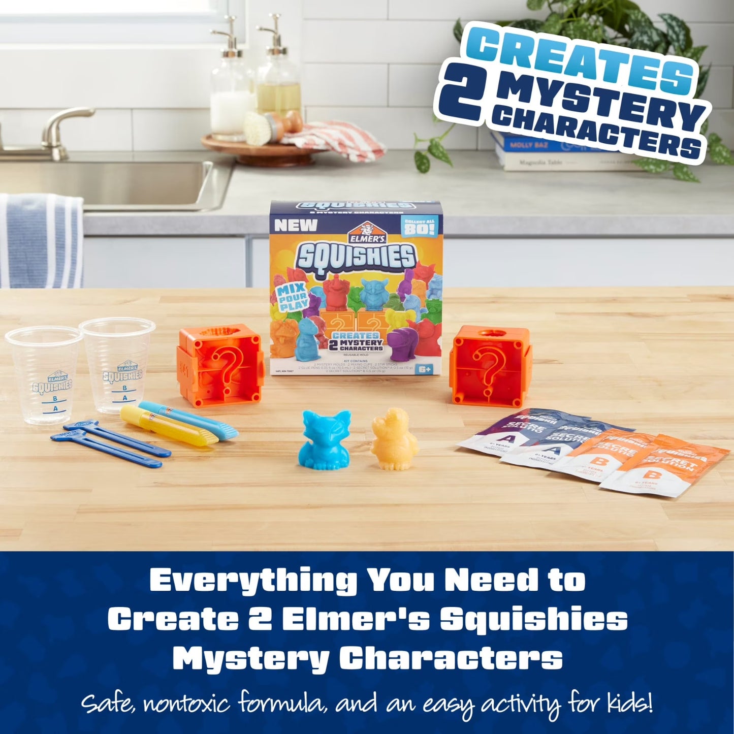 🔥Elmer’s Squishies DIY Squishy Toy Kit, 4 Count Mystery Characters BNWT🔥