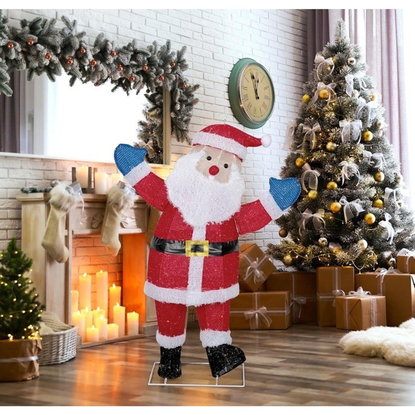 🔥LED Lighted Santa Outdoor Decoration 39” Christmas Holiday Yard Display🔥