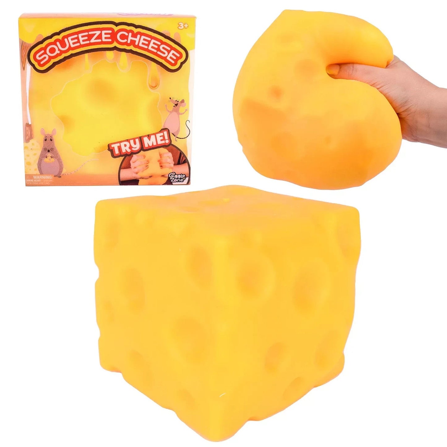 🔥Giggle Zone Squeeze Cheese Block Large Squishy Sensory Fidget Stress BNWT🔥