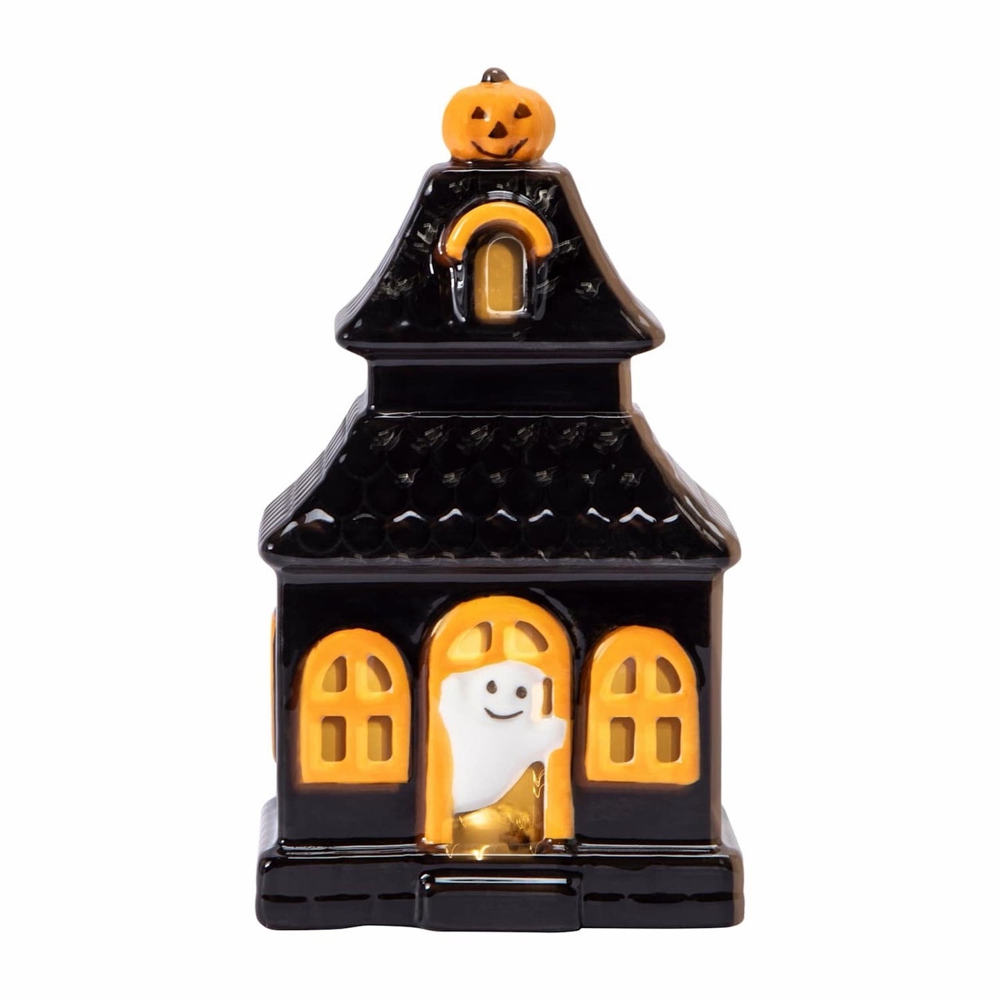 🔥Halloween Ceramic LED Light Up Haunted House BNWT🔥