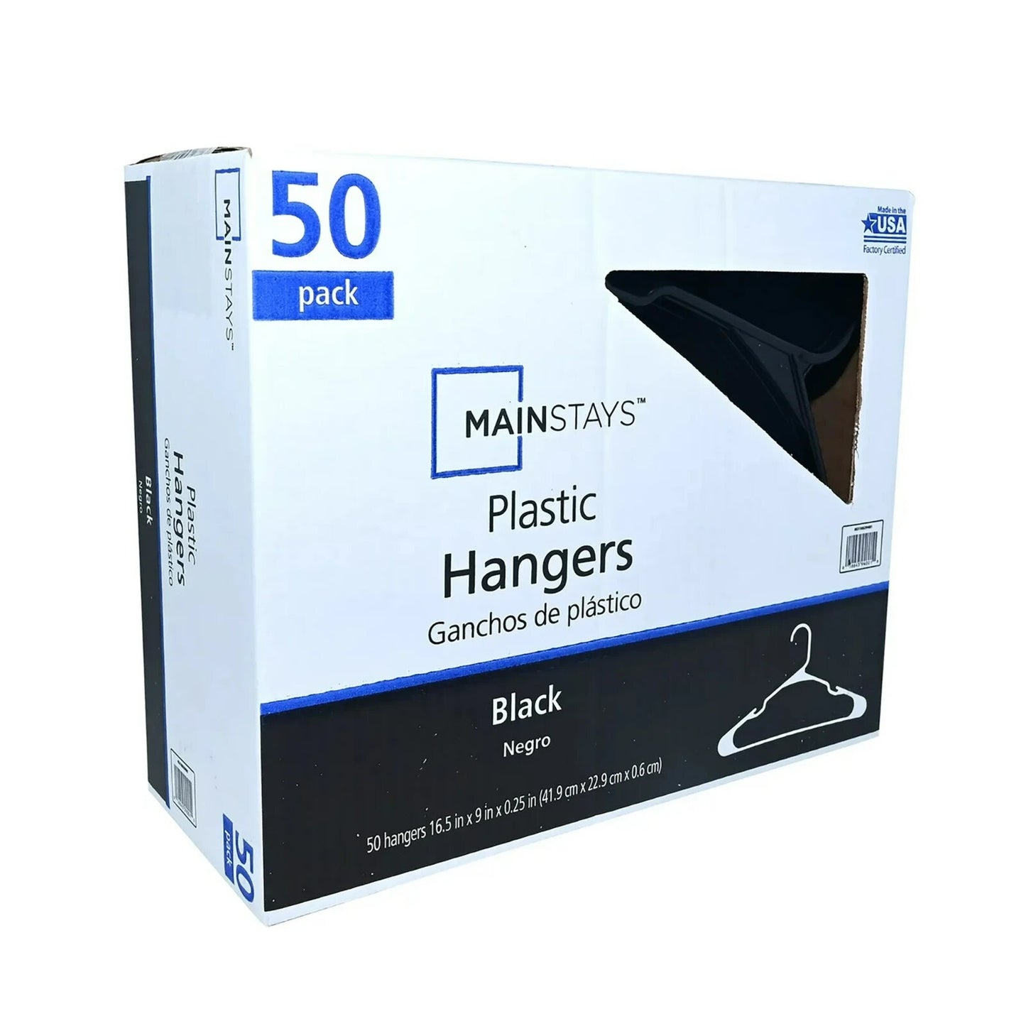 🔥Plastic Notched Adult Hangers for Any Clothing Type Rich Black 50pk BNIB🔥