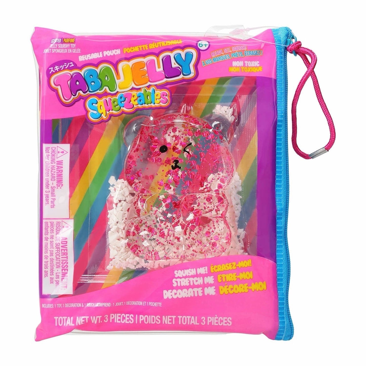 🔥Taba Jelly Squeezeables Squishi Squeeze Toy CLEAR BEAR BNWT🔥