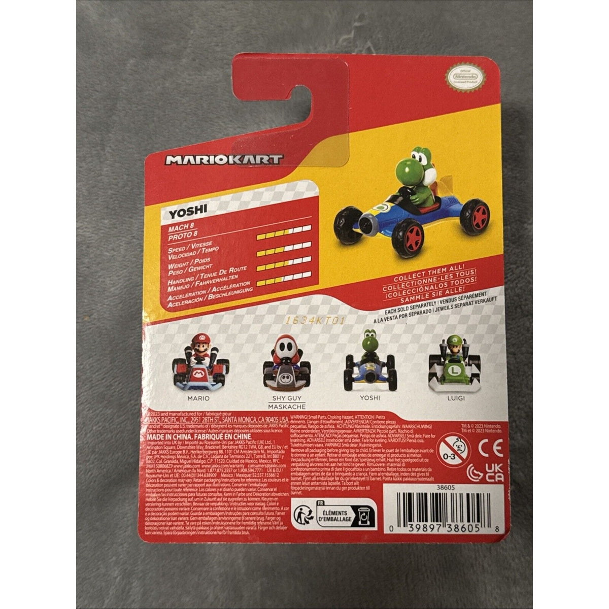 🔥World of Nintendo Super Mario Kart 8 Yoshi Blue Car Jakks Pacific Figure NWT🔥