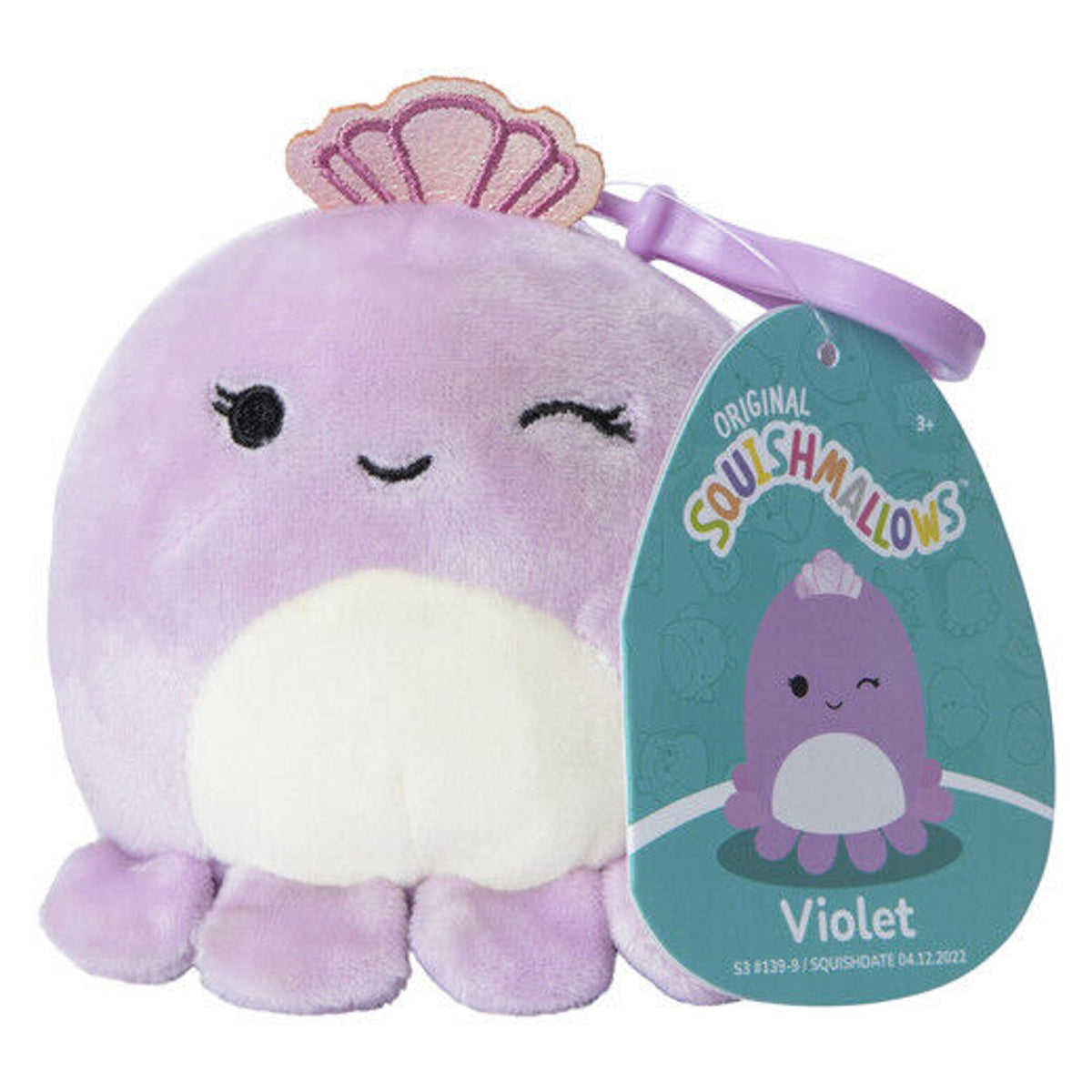 🔥Squishmallow Violet the Octopus 3.5" Clip BNWT🔥